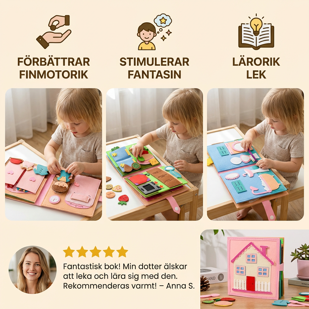 Montessori Filthäftet för Barn – Klä på sig, Sortera och Lära sig Dagliga Färdigheter