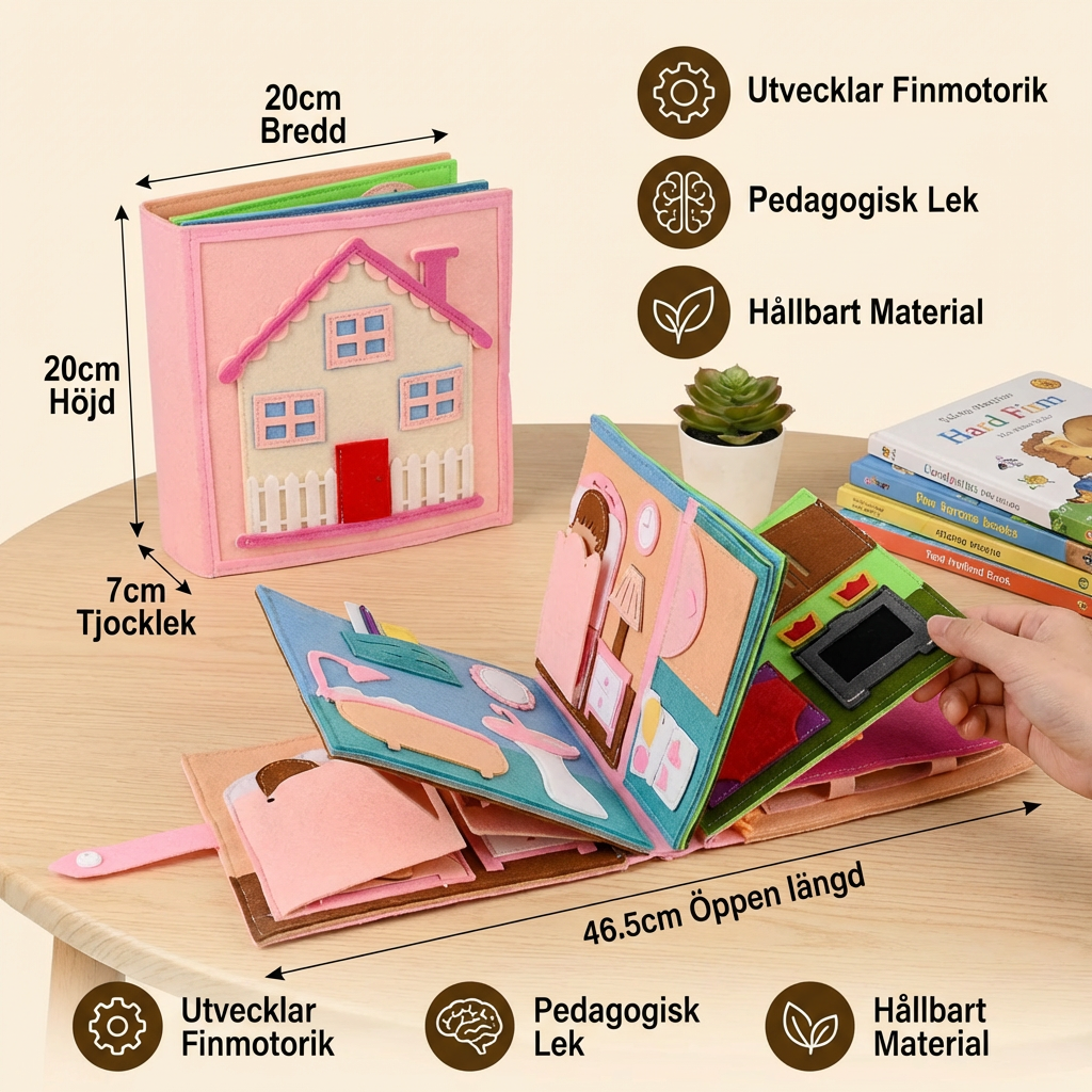 Montessori Filthäftet för Barn – Klä på sig, Sortera och Lära sig Dagliga Färdigheter