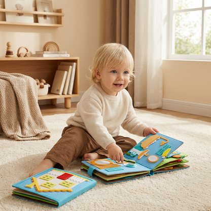 Montessori Filthäftet för Barn – Klä på sig, Sortera och Lära sig Dagliga Färdigheter