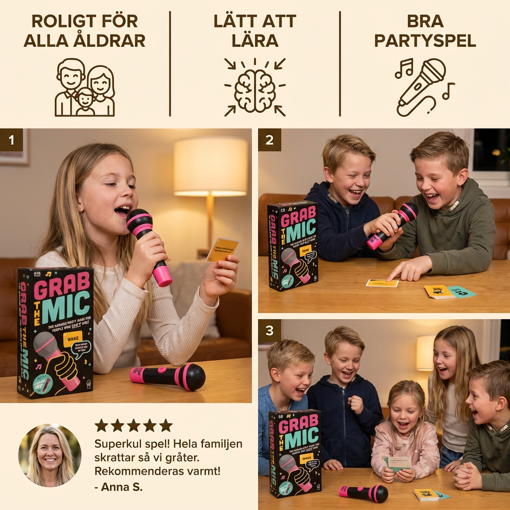 Karaoke Party Spel med Mikrofon – Roligt Familjespel för Vänner & Familj