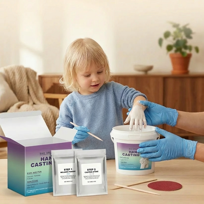 Handavtrycksset för familjer & par – 3D minnesset i gips