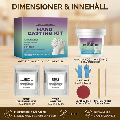 Handavtrycksset för familjer & par – 3D minnesset i gips
