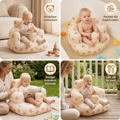 Uppblåsbar Babysits med Bärmönster för Sittande och Bad