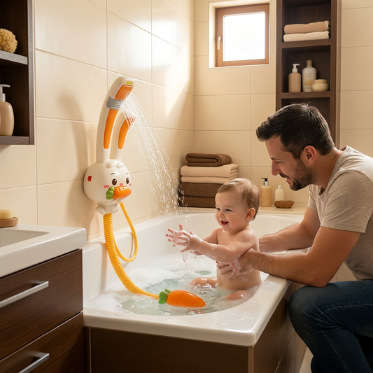 Baby Duschleksak med Kanindesign och Morotsduschhuvud
