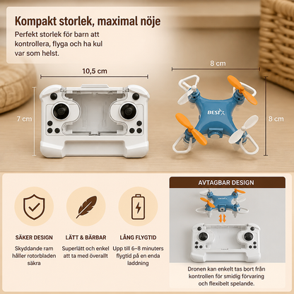 Mini Drönare – Fjärrstyrd Stuntflygare För Barn