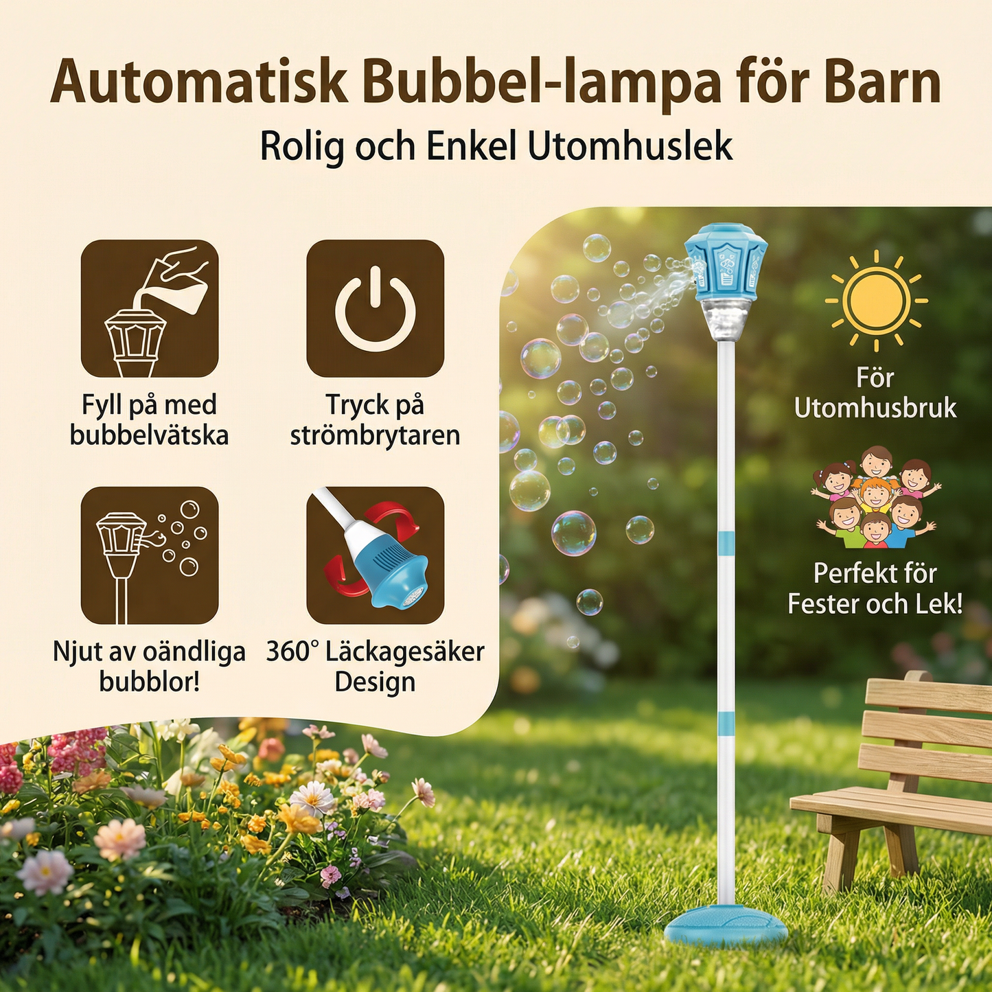 Bubbel-lampa för Barn – Automatisk Bubbel-lampa