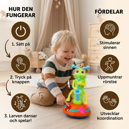 Dansande saxofon-larv leksak för barn