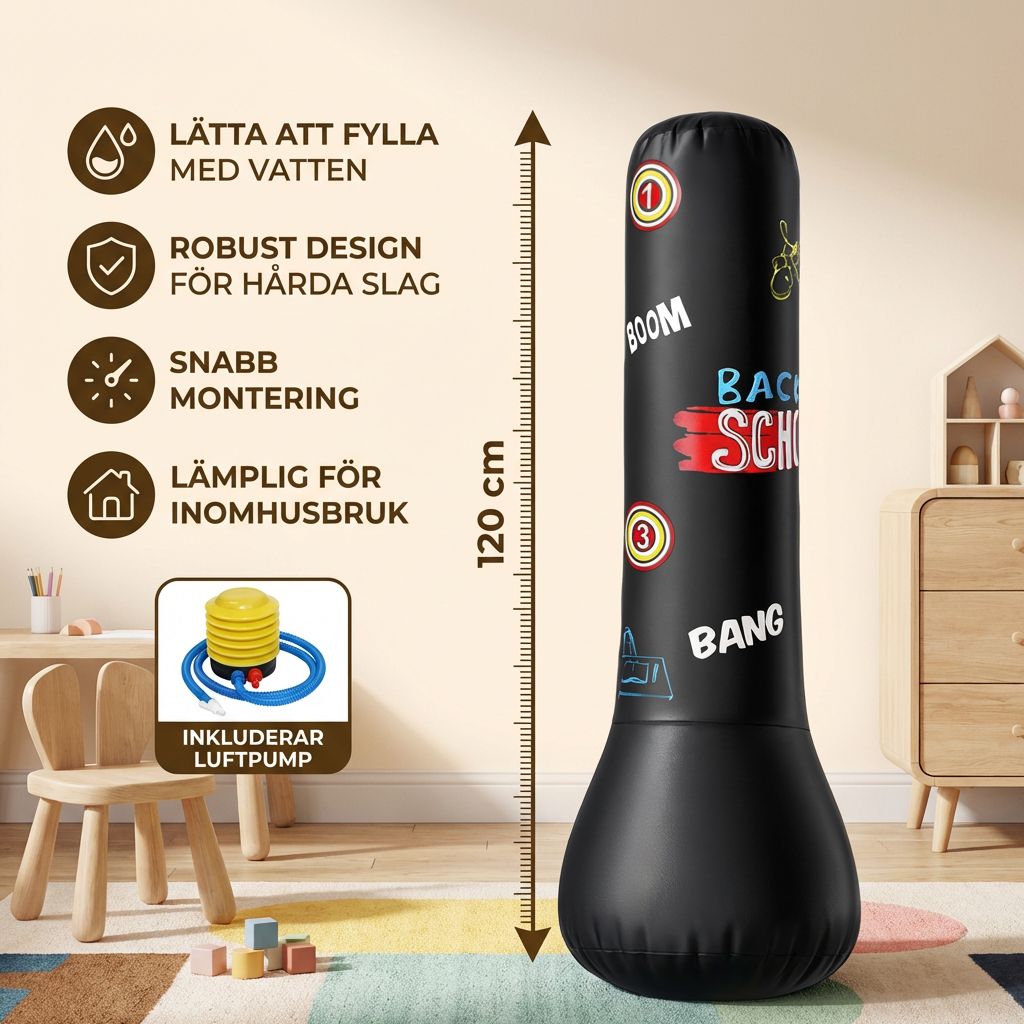 Uppblåsbar boxningssäck för barn med vattenfyllning