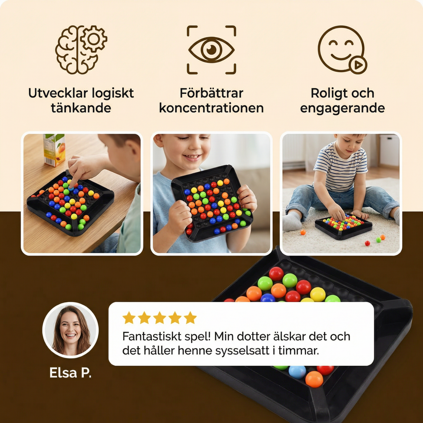 Färgmatchnings-logikspel – Interaktivt kulpussel för barn och vuxna