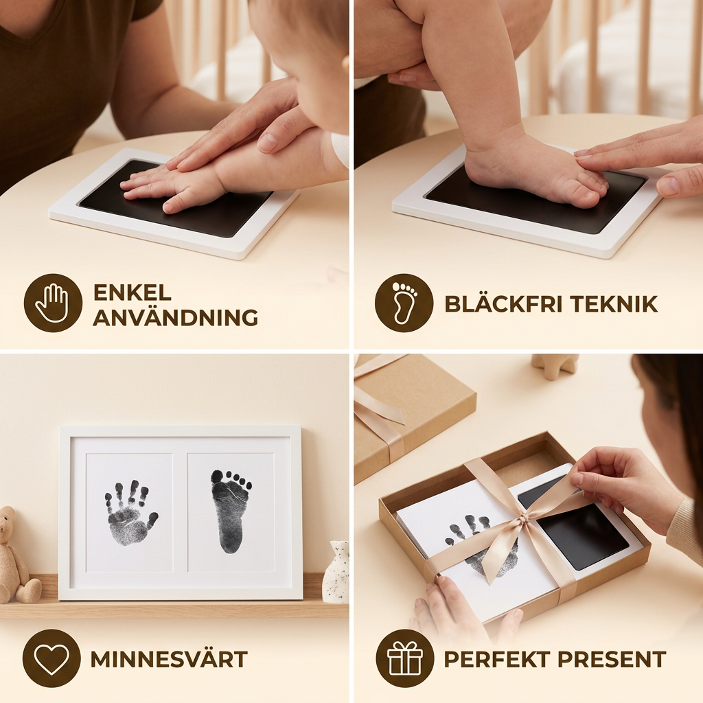 Baby Hand- och fotavtryckskit – minnesset för småbarn