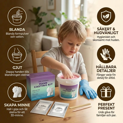 Handavtrycksset för familjer & par – 3D minnesset i gips