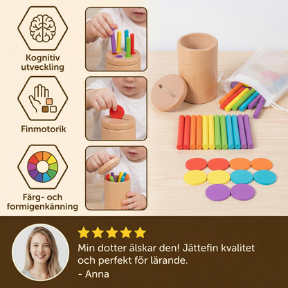 Montessori Träleksak för Barn – Färg- och Formsorteringsspel för Lärande