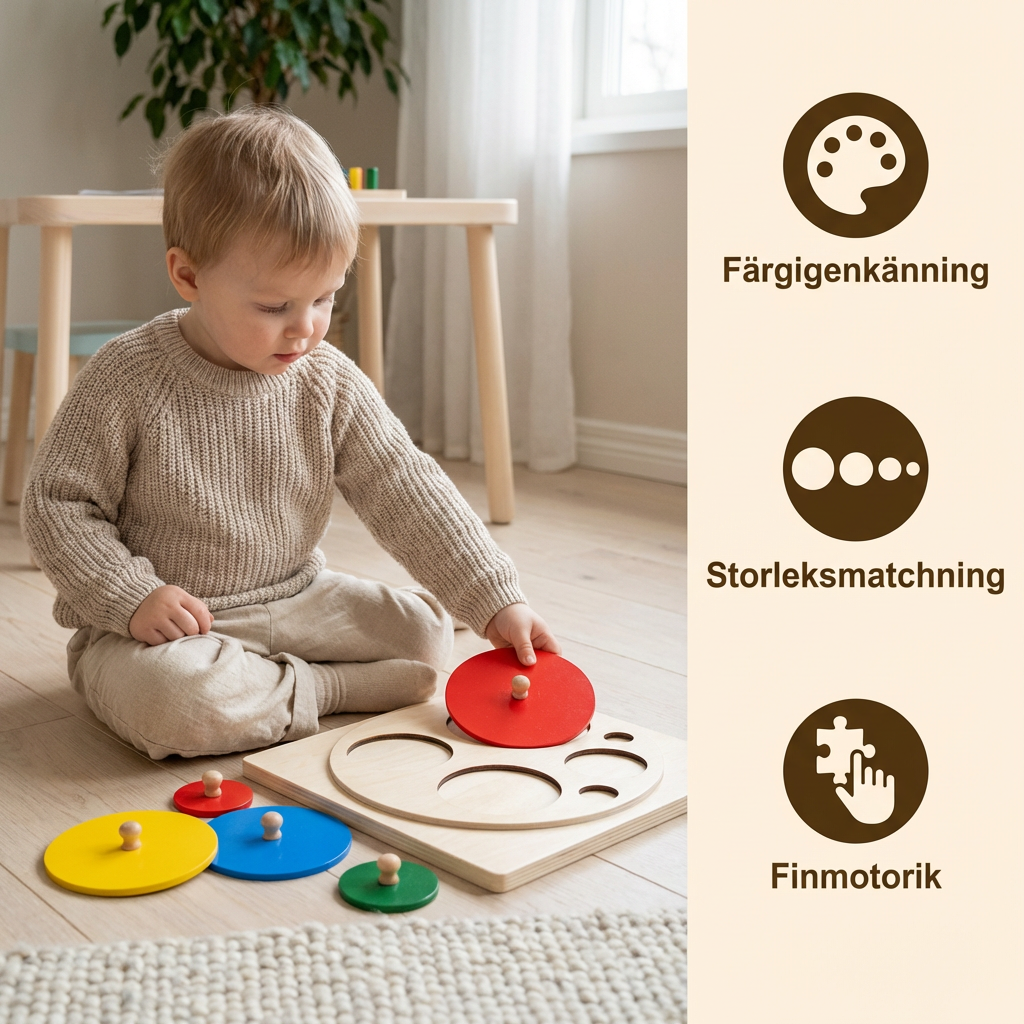 Montessori Träpussel Med Former – Pedagogisk Leksak För Sortering Av Geometri Och Färger För Barn
