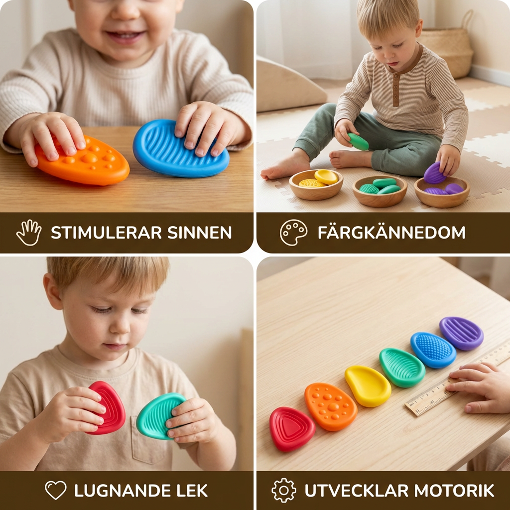 Sensoriska Stenar för Barn – Texturerad Känna & Känna Lärande Lektoy för Tidig Utveckling
