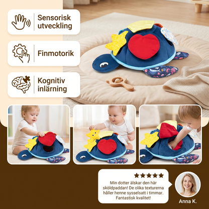 Montessori Sköldpaddans Aktivitetsleksak – Mjuk Sensorisk Lek för Barn