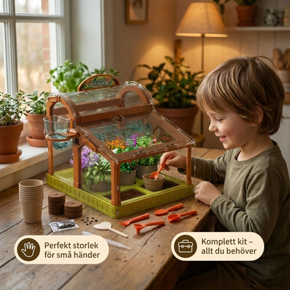 LED Akryl Mini Växthus för Barn – Inomhus Växtodlingsset – Lärande och Roligt