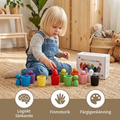 Montessori färgsorteringskoppar pedagogiskt leksak