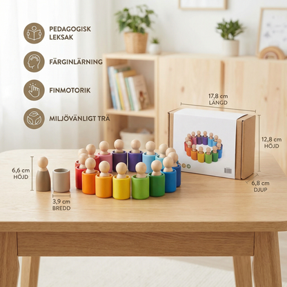 Montessori färgsorteringskoppar pedagogiskt leksak