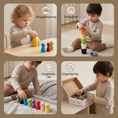 Montessori färgsorteringskoppar pedagogiskt leksak