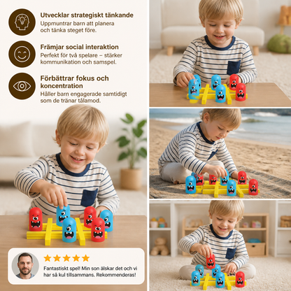 Monster Tic-Tac-Toe Brädspel för Barn – Roligt 2-Spelare Strategispel