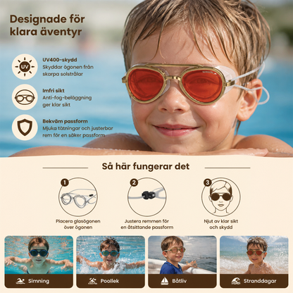 Pro Aviator Simglasögon – UV400 Skydd, Antimist och Fullt Komfortpassform
