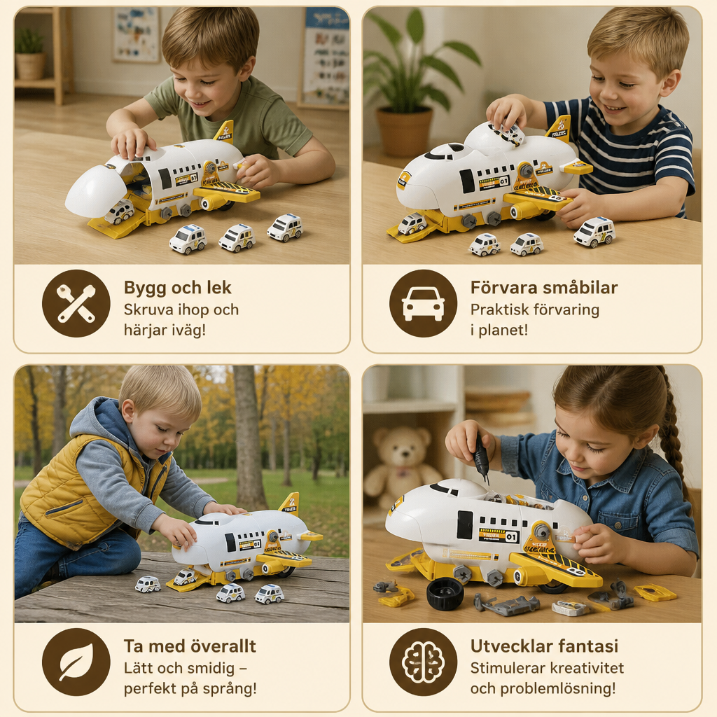 DIY-flygplanstransport med byggfordon – Lekset