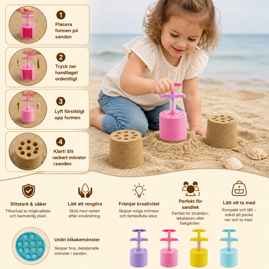 Honeycomb Sand Castle Maker – Sandform För Barn