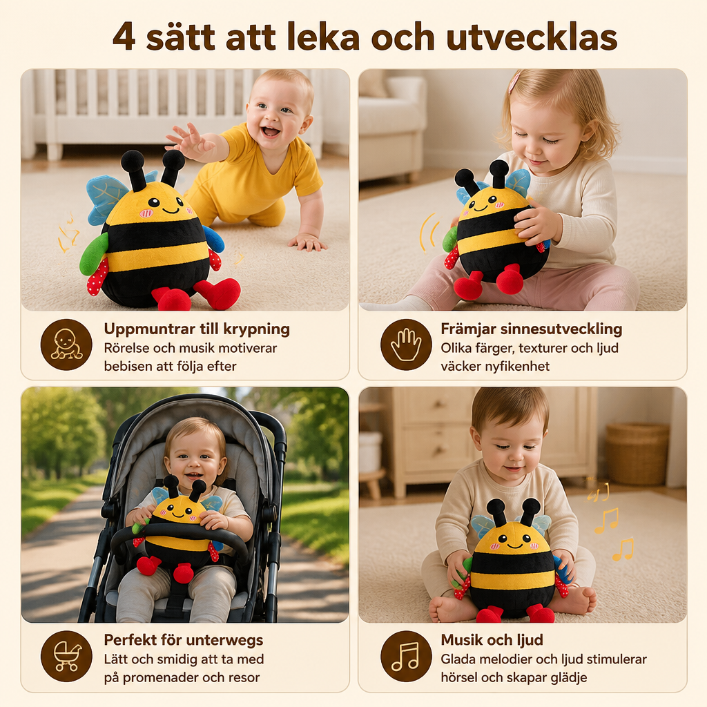 Interaktivt Musikaliskt Plyschbi för Magträning