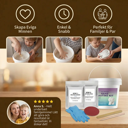 Handavtrycksset för familjer & par – 3D minnesset i gips