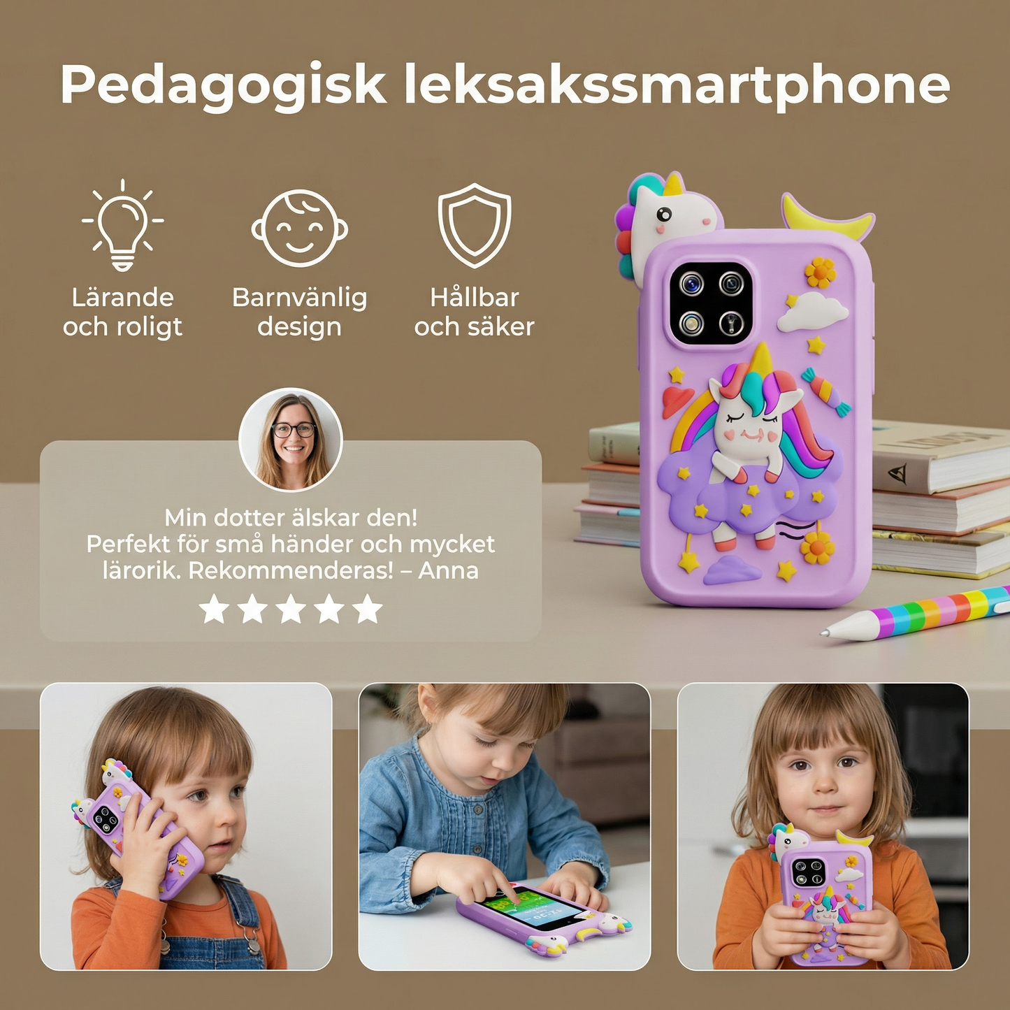 Pedagogisk leksakssmartphone för barn