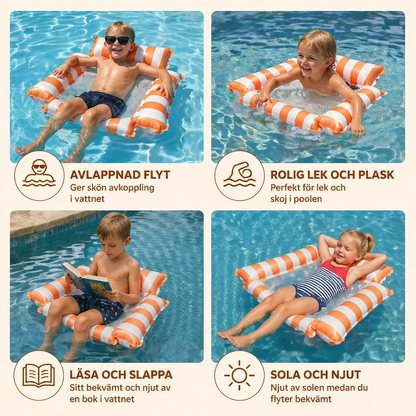 Uppblåsbart Poolsäte för Barn – Vattenhängmatta med Nätyta