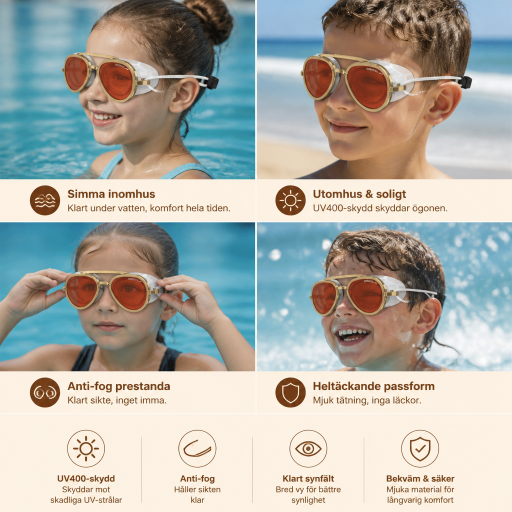 Pro Aviator Simglasögon – UV400 Skydd, Antimist och Fullt Komfortpassform