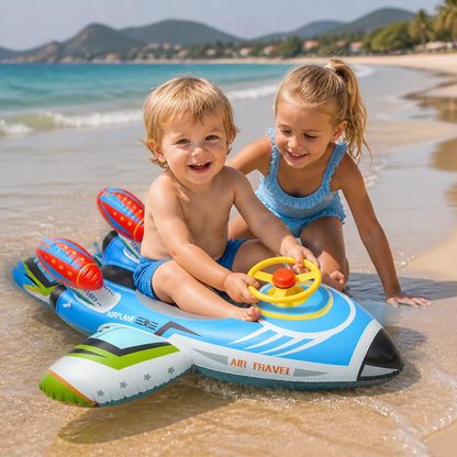 Inflatable Jet Fighter Pool Float med Säte & Styrhjul