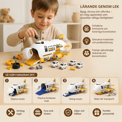 DIY-flygplanstransport med byggfordon – Lekset