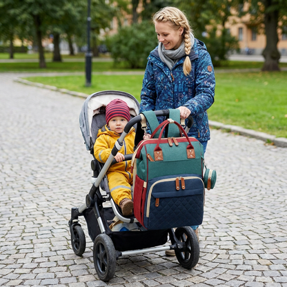 3-i-1 Resepåse för Blöjor med Fällbar Babysäng – Perfekt för Föräldrar på Farten