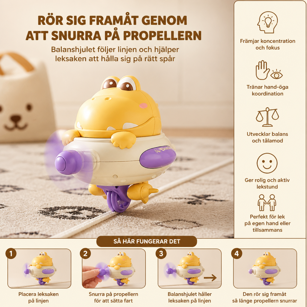 Dino-Balans Snurrleksak För Barn