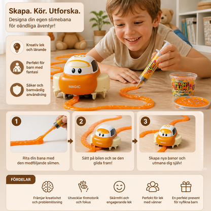 Magiskt Slime-Racerbaneset – DIY-Äventyr med Elbilar