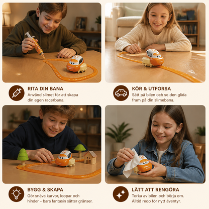 Magiskt Slime-Racerbaneset – DIY-Äventyr med Elbilar