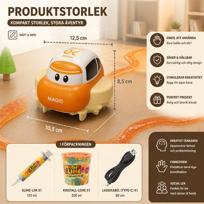 Magiskt Slime-Racerbaneset – DIY-Äventyr med Elbilar