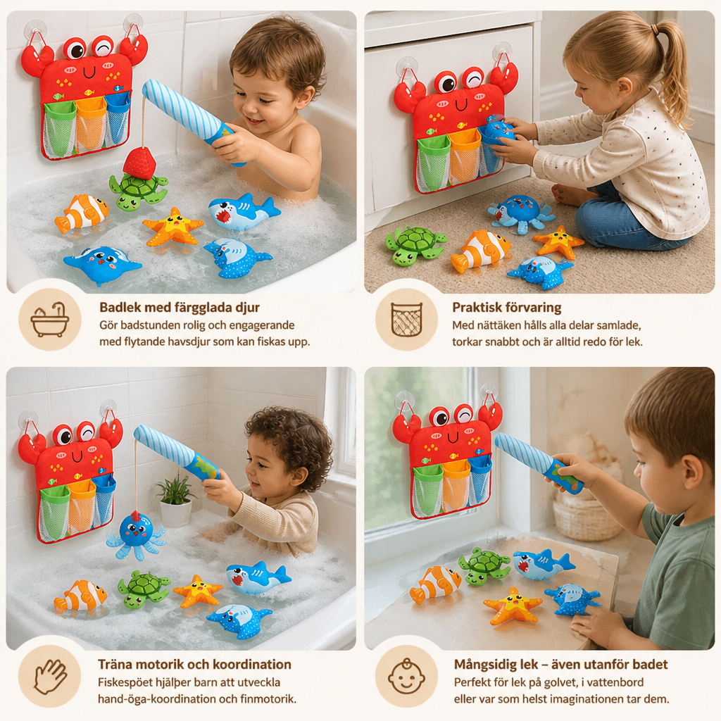 Montessori Magnetiskt Fiskespel – Badleksaksset