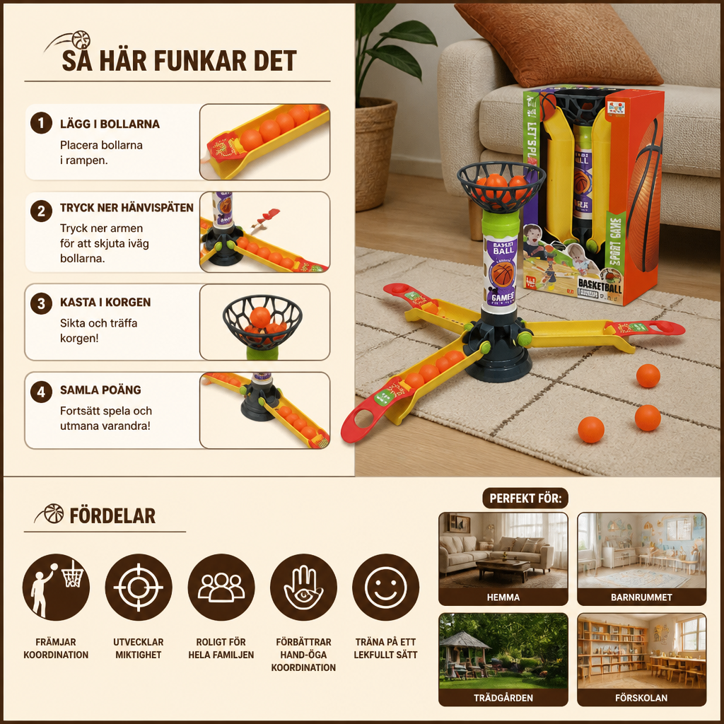 Snabbt Basketkastspelet För Hela Familjen