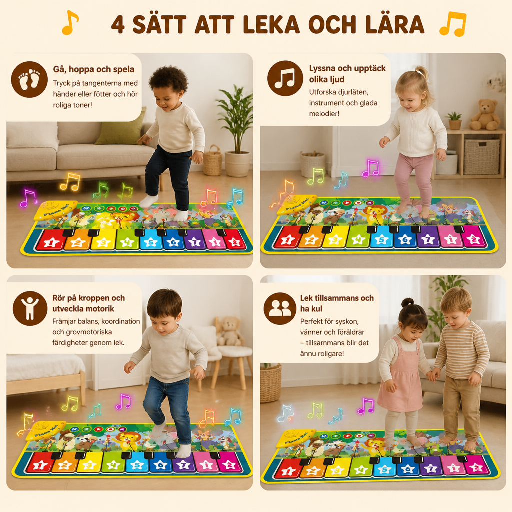 Interaktiv Musikpianomatta För Barn