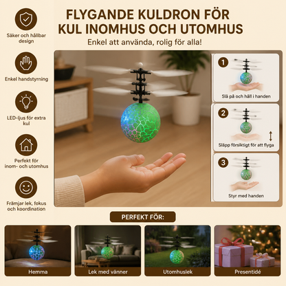 Handstyrd Flygande LED-Bollsdron För Barn