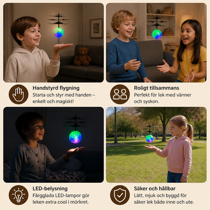 Handstyrd Flygande LED-Bollsdron För Barn