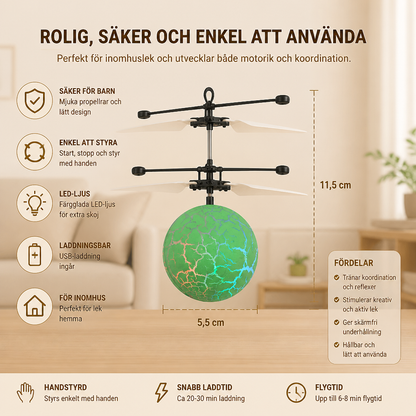 Handstyrd Flygande LED-Bollsdron För Barn