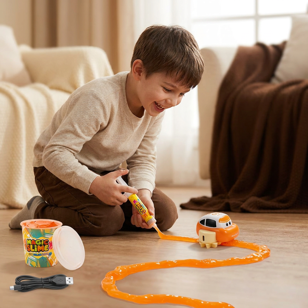 Magiskt Slime-Racerbaneset – DIY-Äventyr med Elbilar