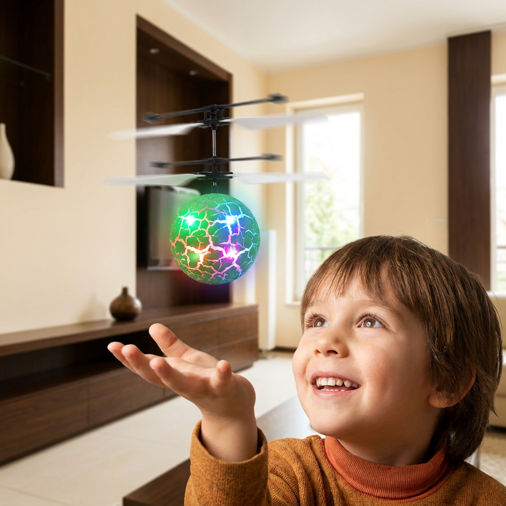 Handstyrd Flygande LED-Bollsdron För Barn