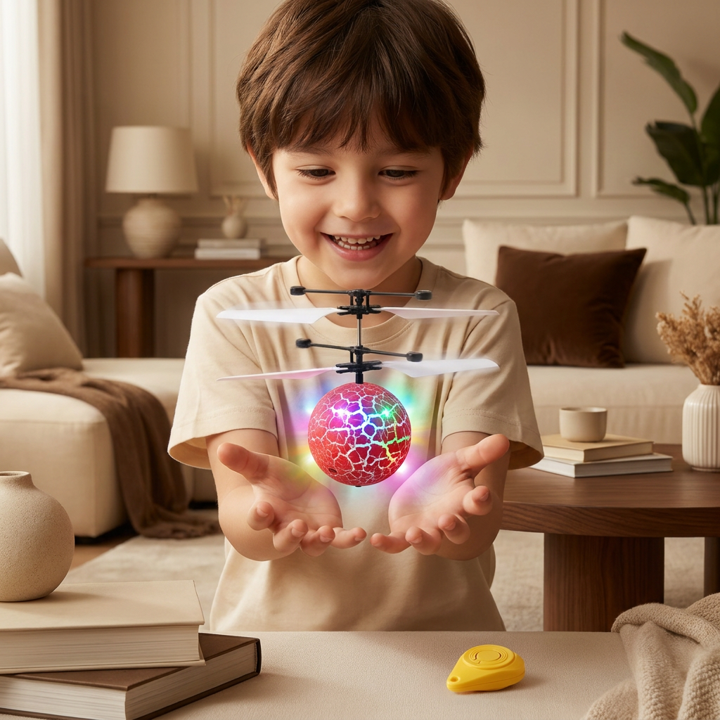 Handstyrd Flygande LED-Bollsdron För Barn