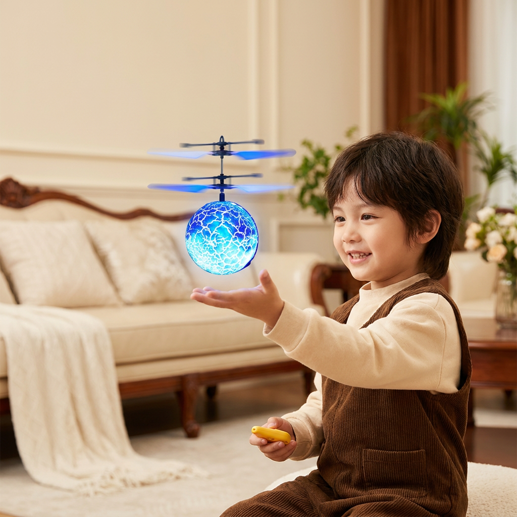 Handstyrd Flygande LED-Bollsdron För Barn