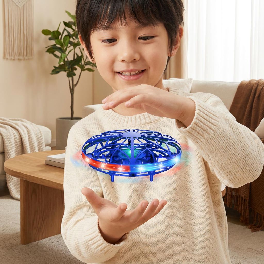 Rörelsestyrd flygande LED-UFO-drönare